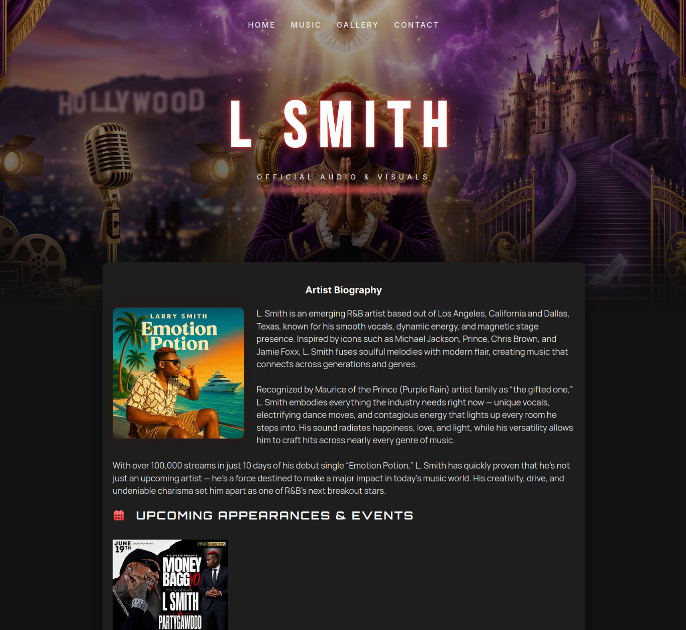 L Smith R&B Singer Personal Presence