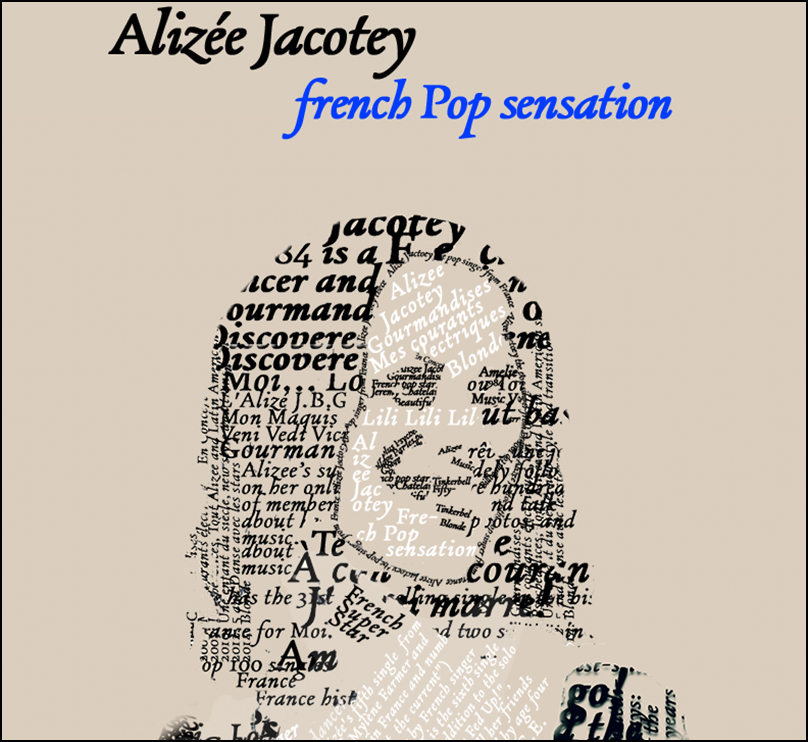 <p><strong>Alizee Jacotey French Popstar</strong><br>A project for GRA-340 Typography... I was called to create a typographic illustration/portrait. Alizee has been a favorite pop star of mine who resides in France. This project was really fun.</p>