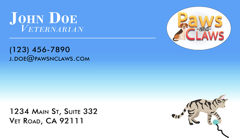 <p><strong>Paws N Claws Business Card</strong><br>In my final class at university I was called to redesign a very simple black and white business card for Paws and Claws into a graphical and more colorful version. This design was made with Illustrator.</p>