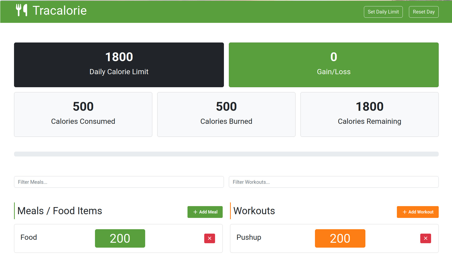Tracalorie Calorie Counter