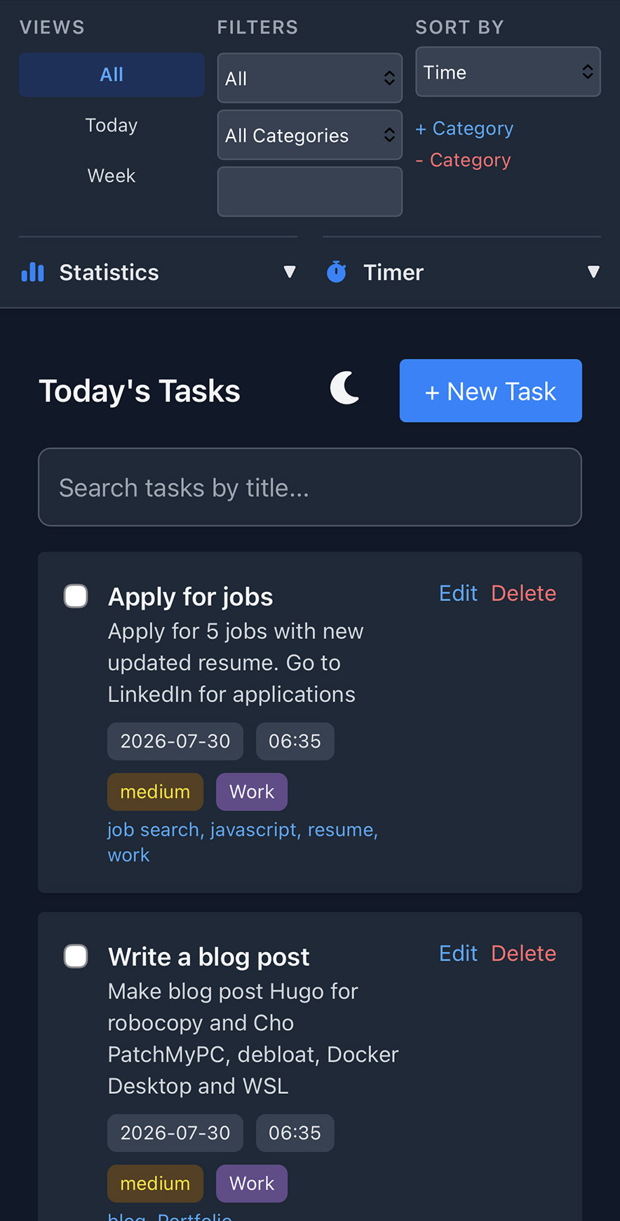 Time Management Mobile