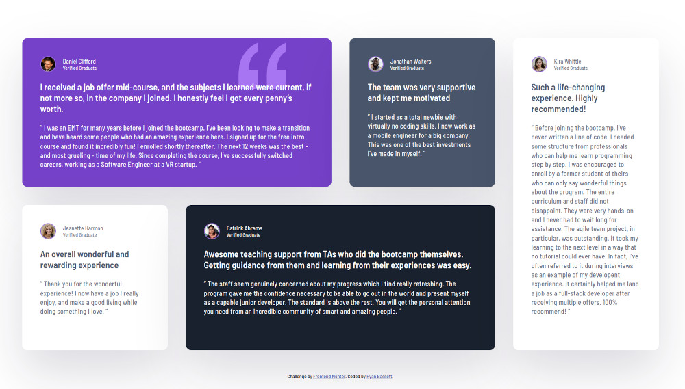 Testimonials Grid Section